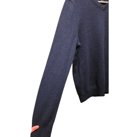 Christian Lacroix Navy V Neck Sweater 2 Ply Cashmere Size M - Picture 3 of 9